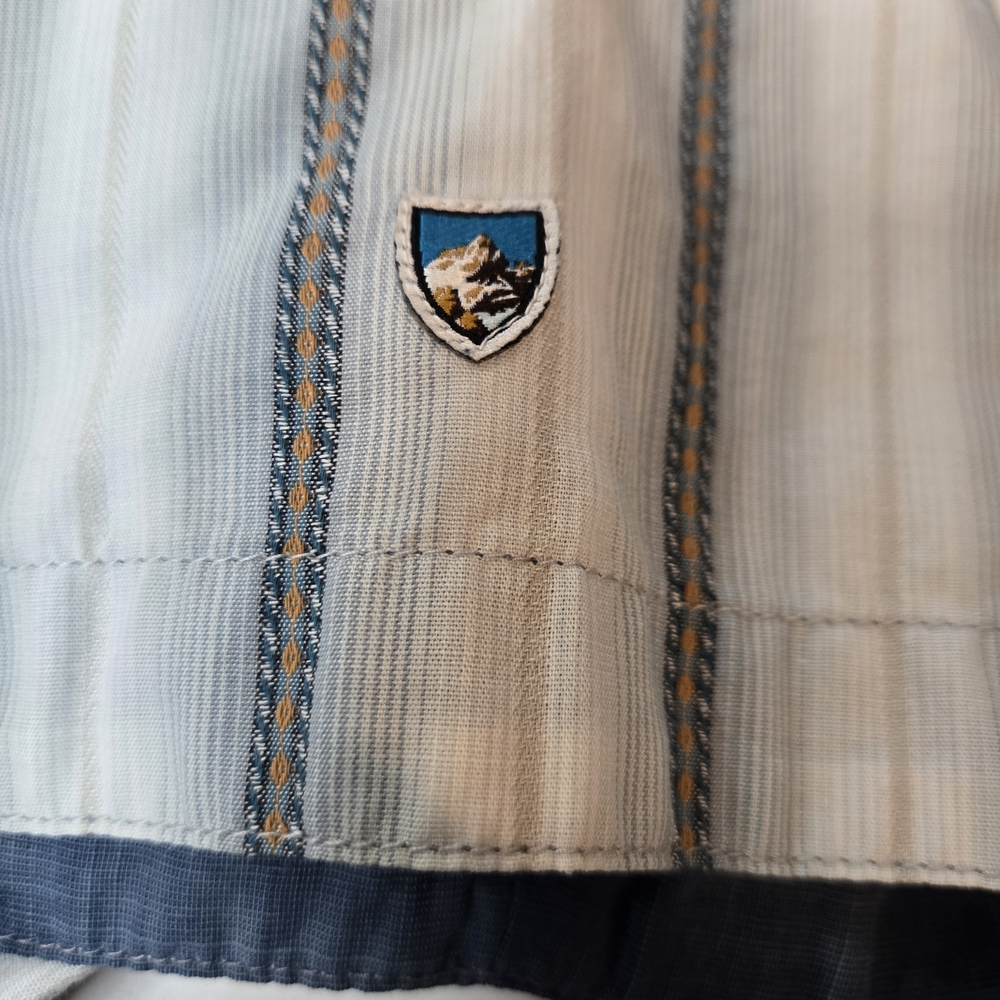 Kuhl Blue and Gray Striped Button-Down Shortsleeve Size Lg‎ Outdoor - Picture 11 of 11